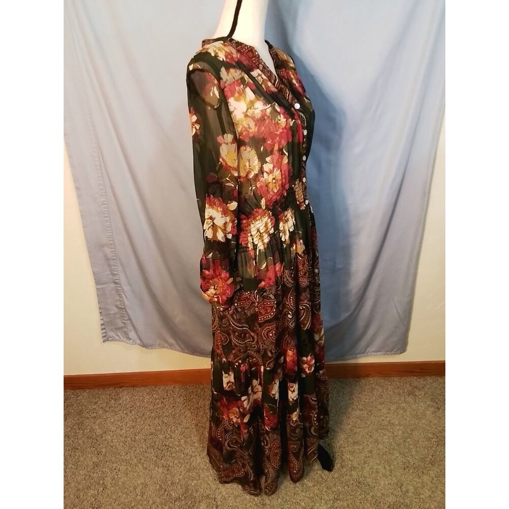 Happy Springs multi color semi sheer maxi dress. - Picture 2 of 7